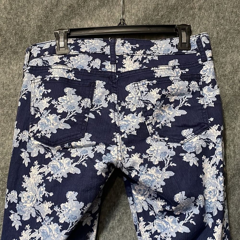 GAP 1969 Always Skinny Jeans -Blue Floral, mid, rise women 28/ 6R - Picture 5 of 7